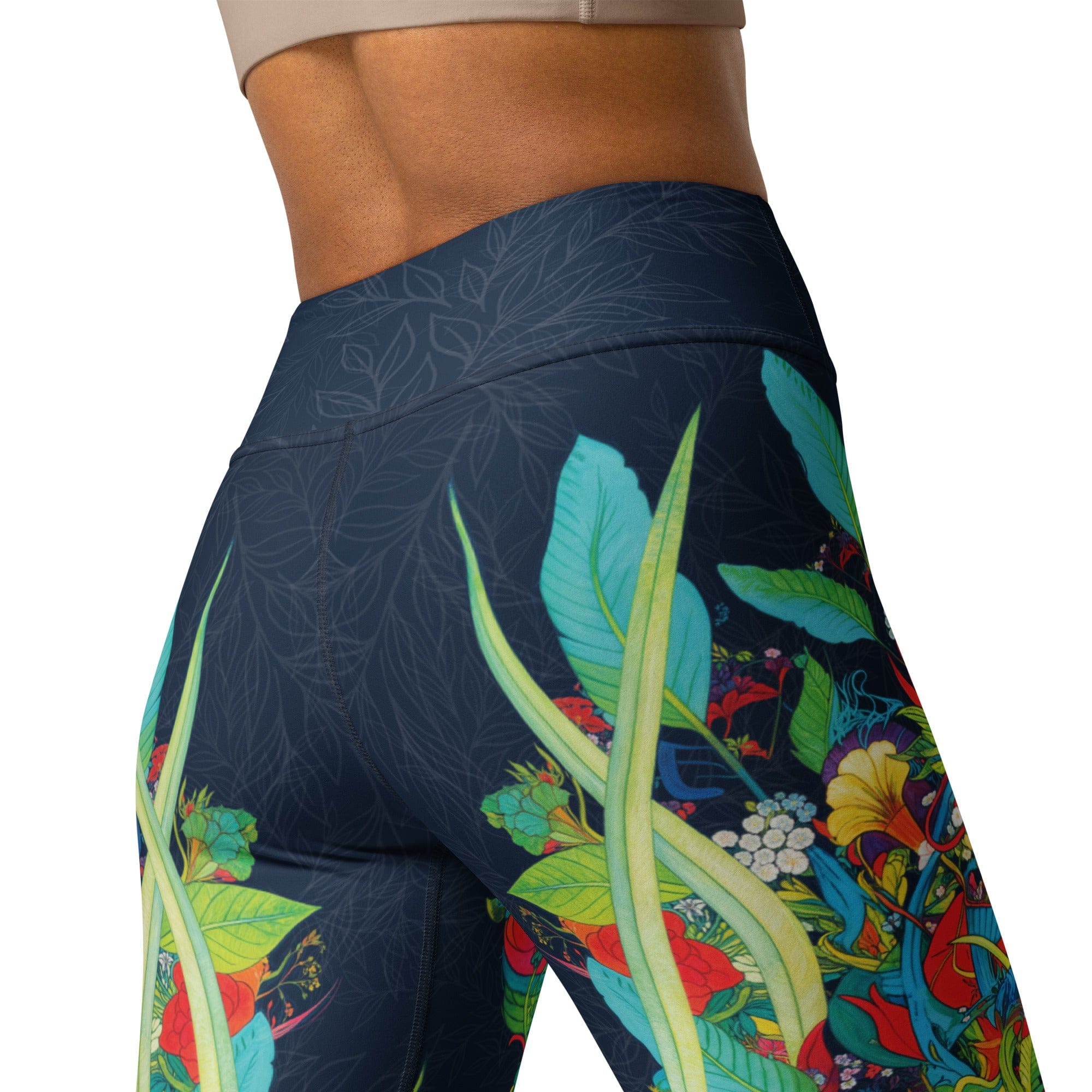 Vibrant Floral Garden Yoga Leggings