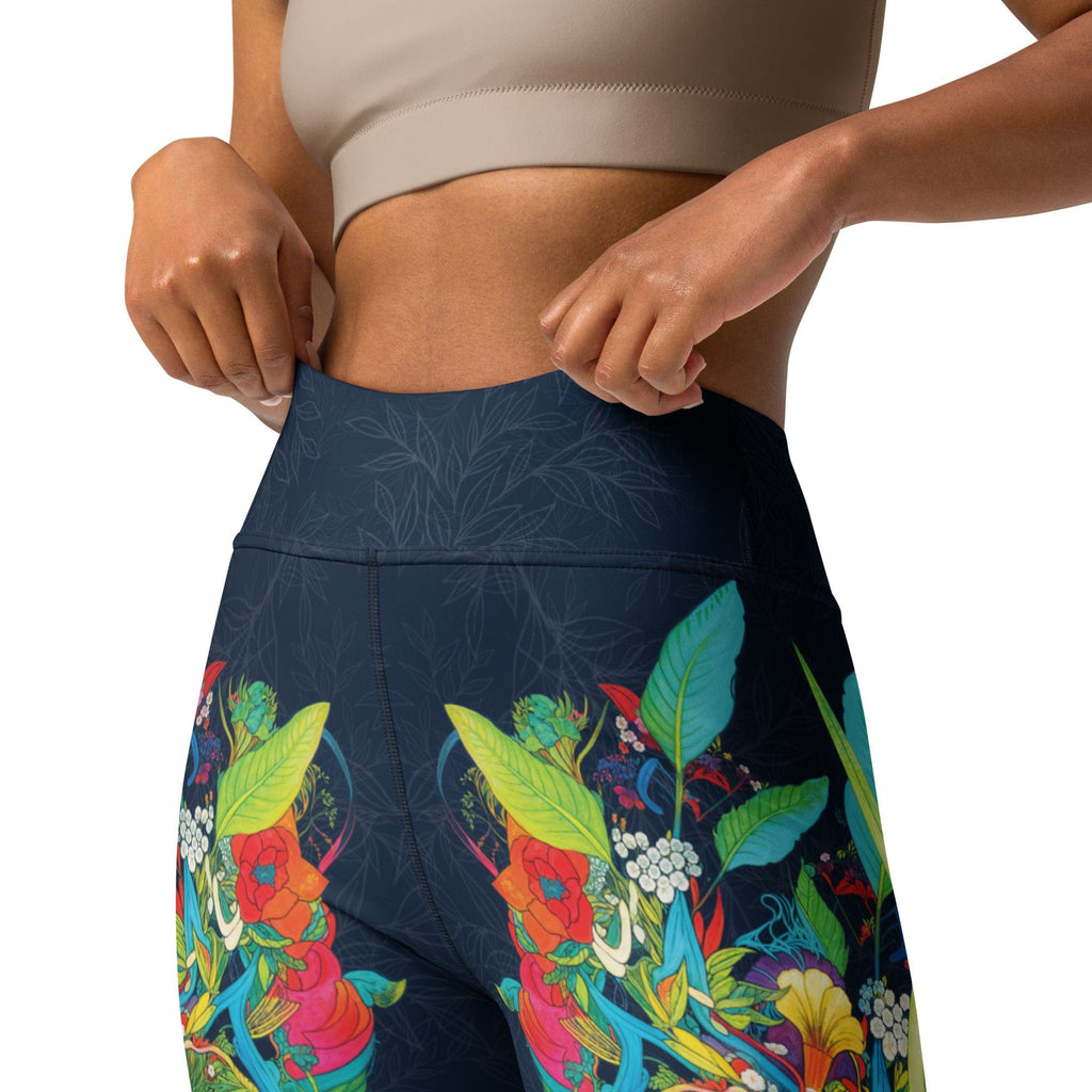 Vibrant Floral Garden Yoga Leggings