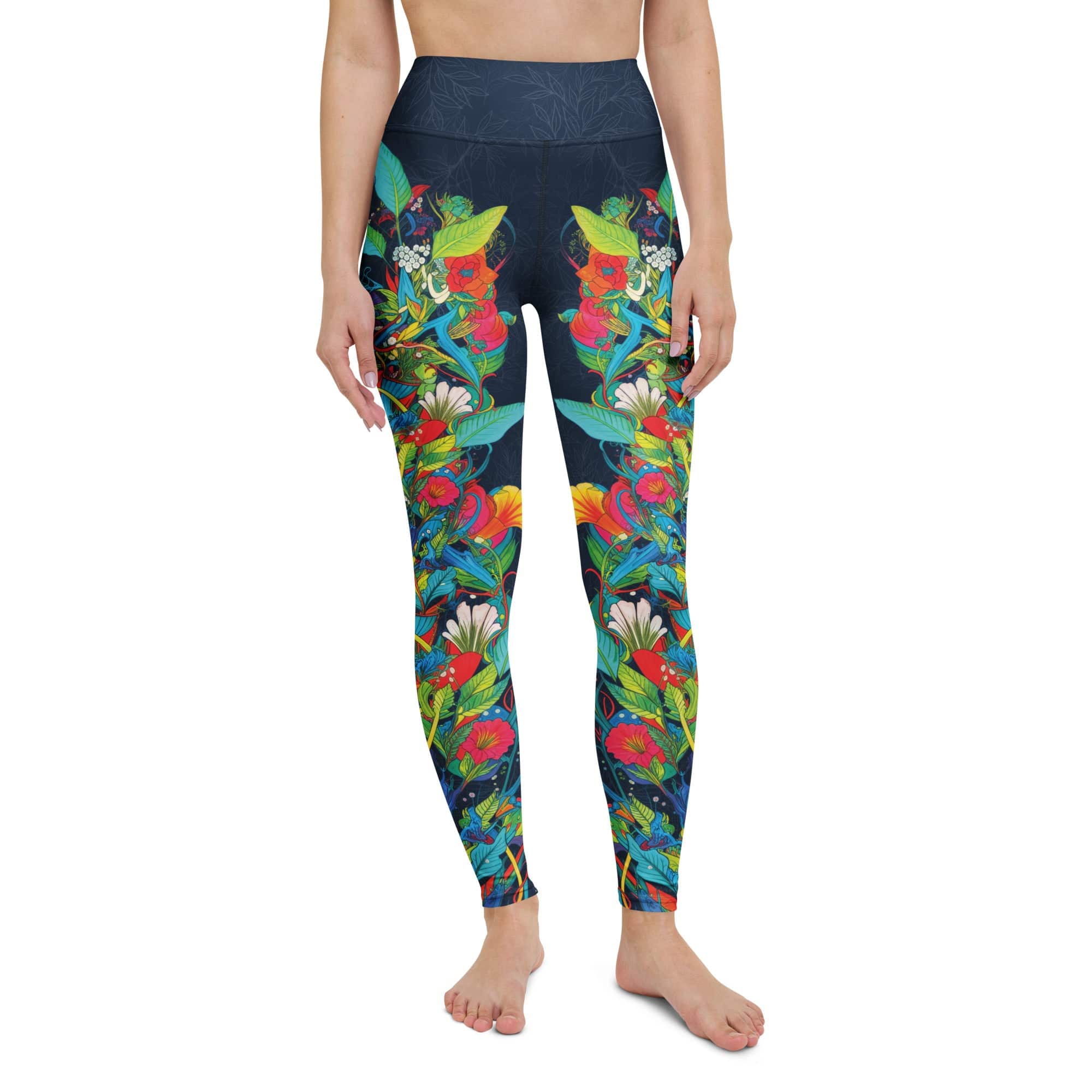 Vibrant Floral Garden Yoga Leggings