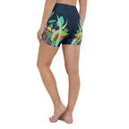 Vibrant Floral Garden Yoga Shorts
