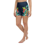Vibrant Floral Garden Yoga Shorts