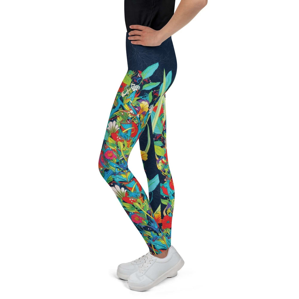 VIbrant Floral Garden Youth Leggings