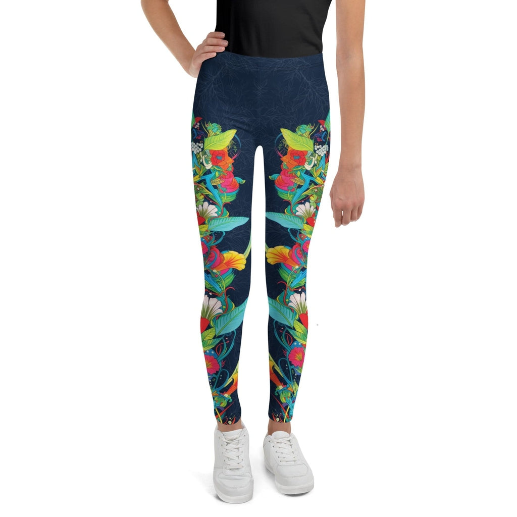 VIbrant Floral Garden Youth Leggings