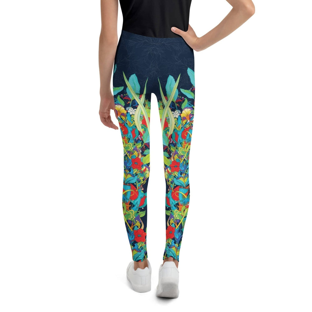 VIbrant Floral Garden Youth Leggings