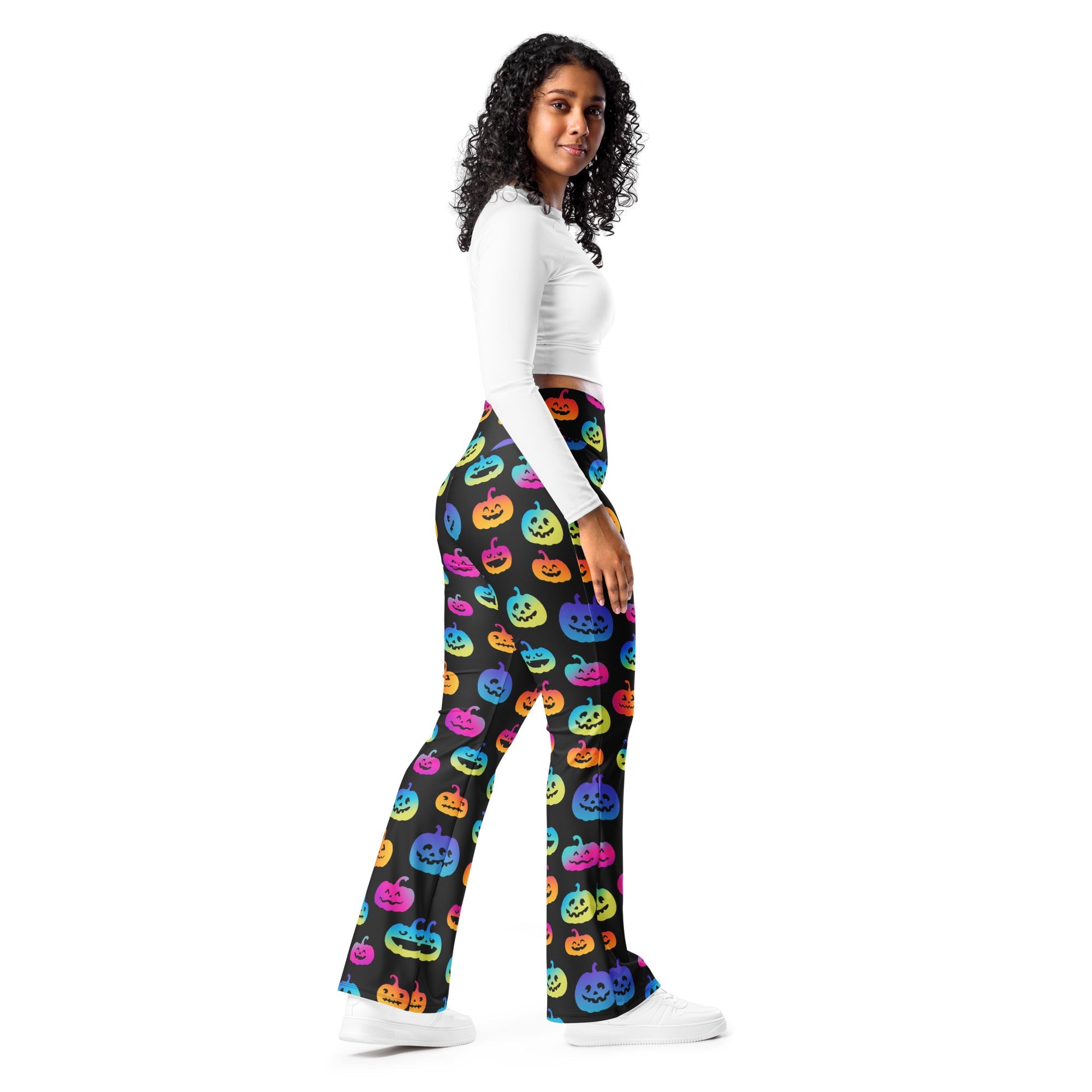 Vibrant Jack O'Lanterns Flare Leggings