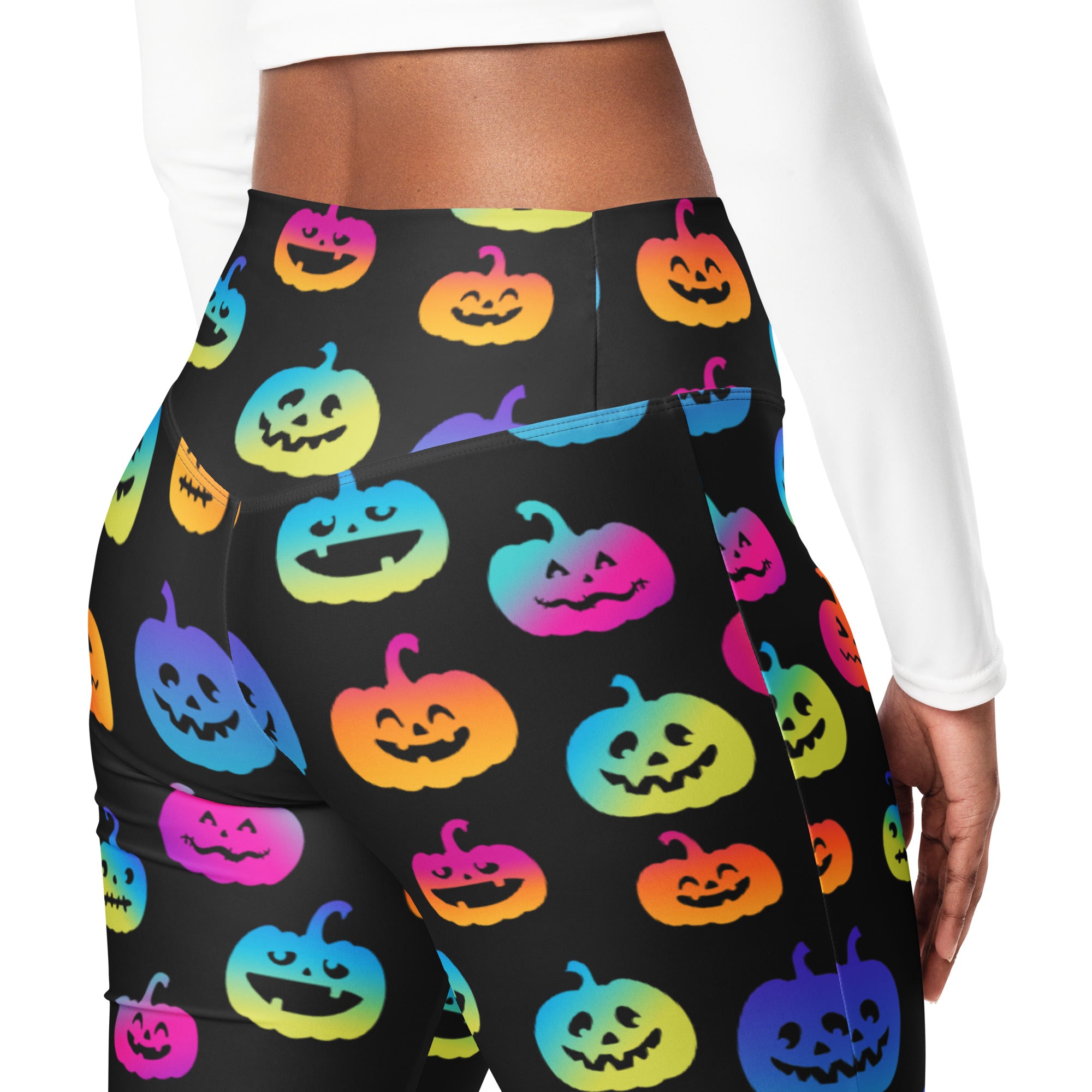 Vibrant Jack O'Lanterns Flare Leggings