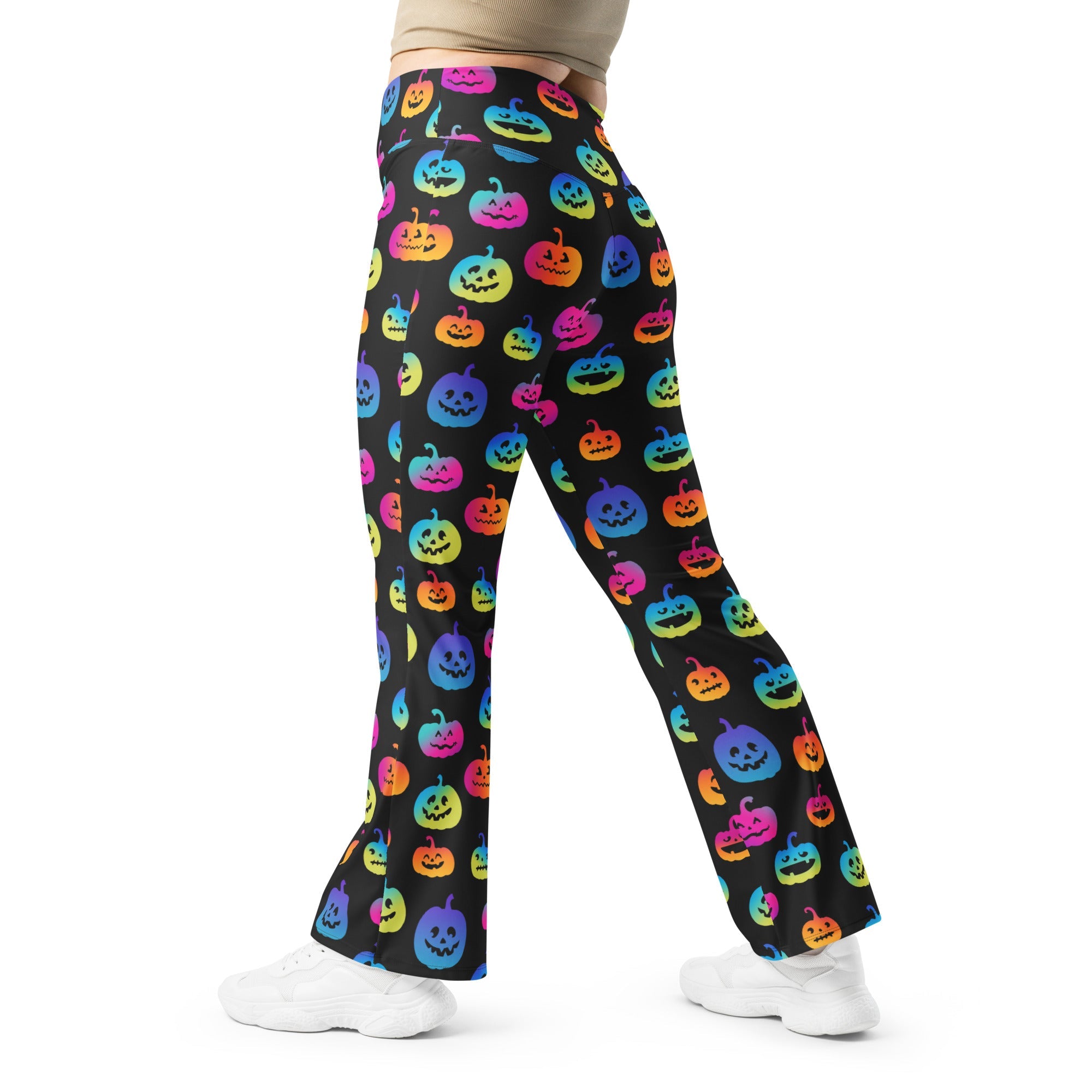 Vibrant Jack O'Lanterns Flare Leggings