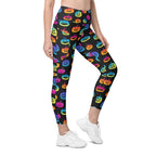 Vibrant Jack O'Lanterns Leggings With Pockets