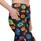 Vibrant Jack O'Lanterns Leggings With Pockets