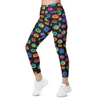 Vibrant Jack O'Lanterns Leggings With Pockets