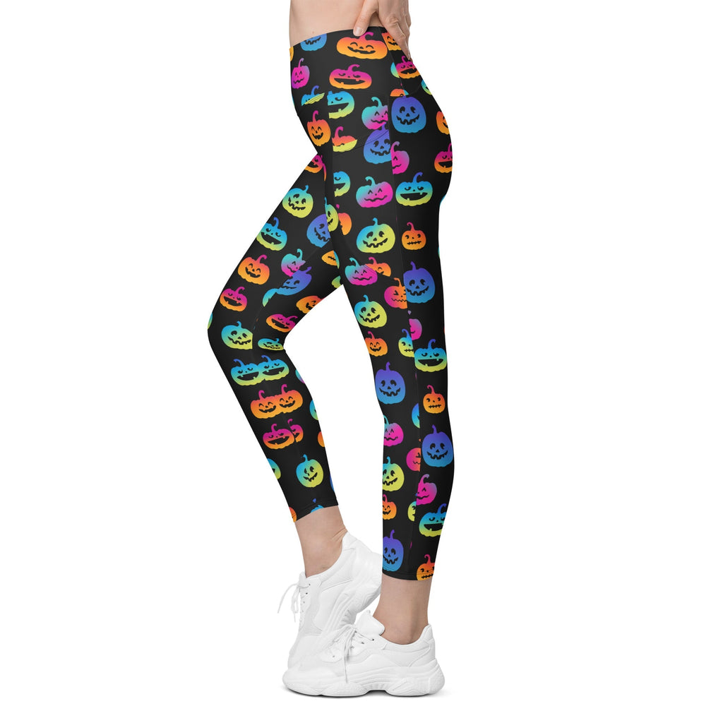 Vibrant Jack O'Lanterns Leggings With Pockets