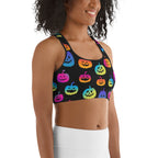 Vibrant Jack O'Lanterns Sports Bra