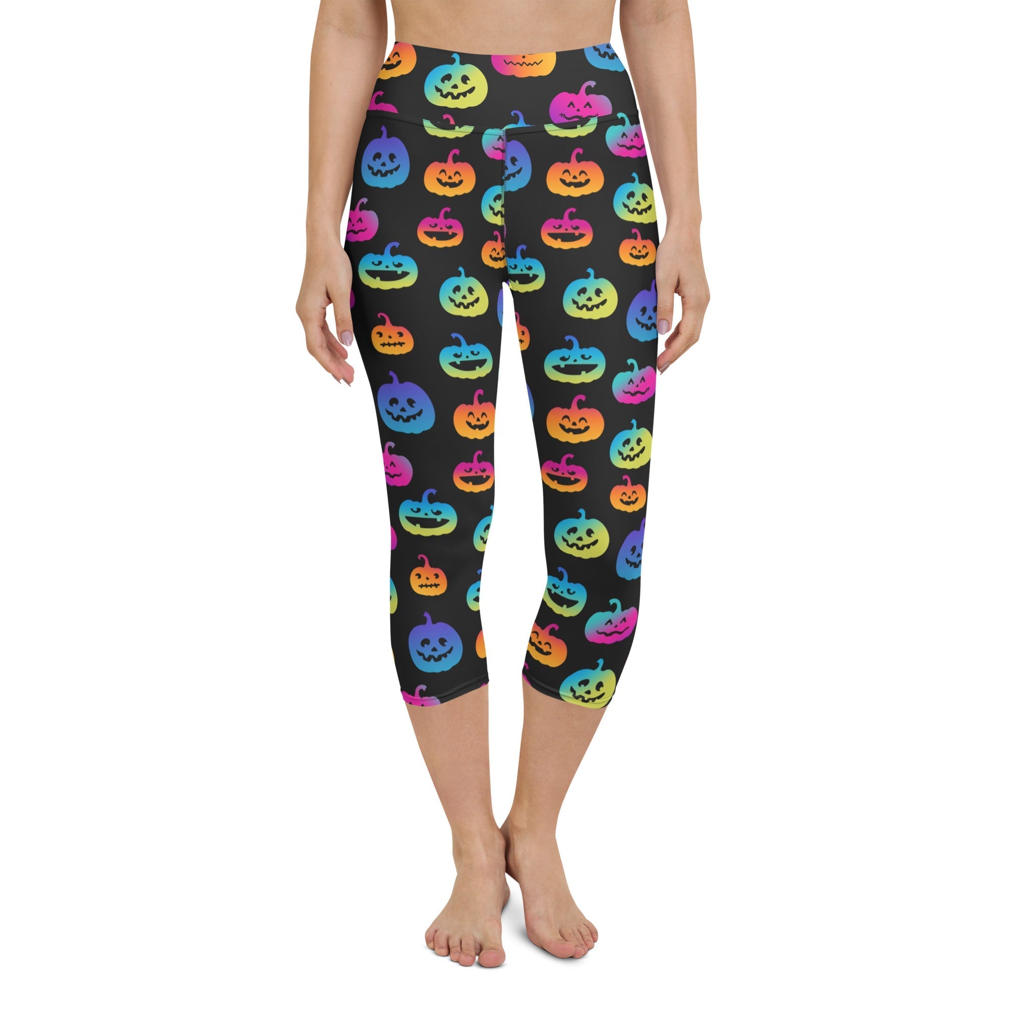 Vibrant Jack O'Lanterns Yoga Capris