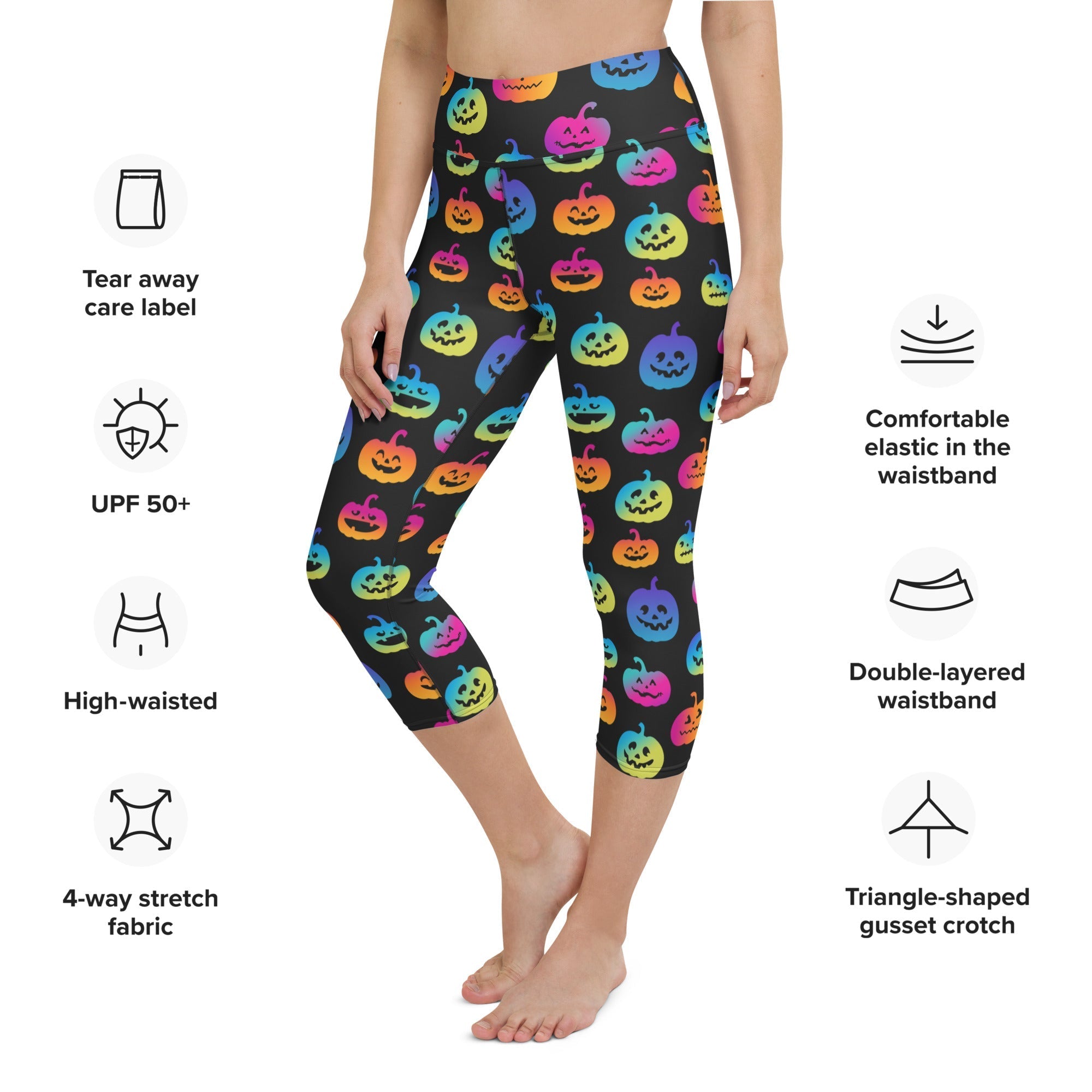 Vibrant Jack O'Lanterns Yoga Capris
