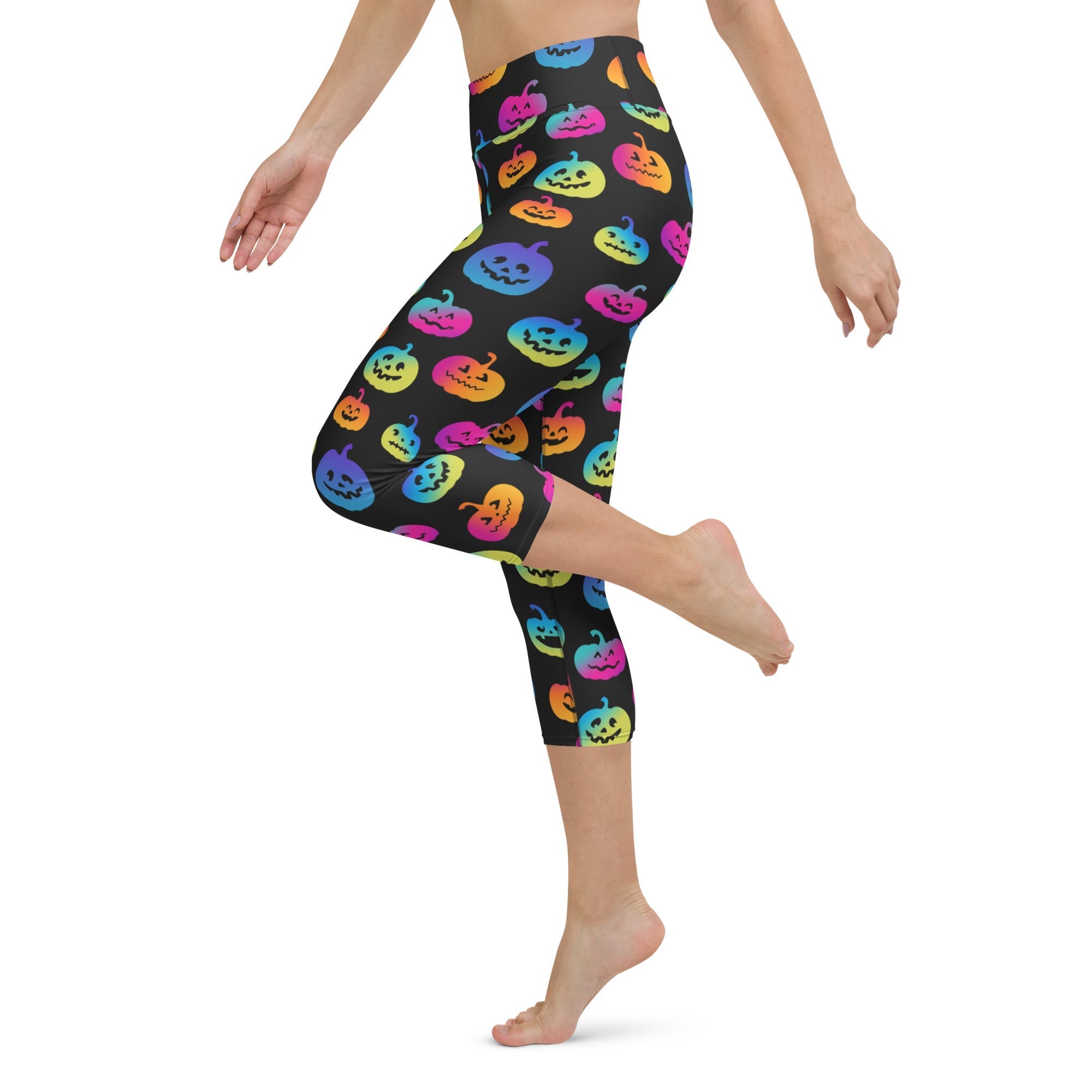 Vibrant Jack O'Lanterns Yoga Capris