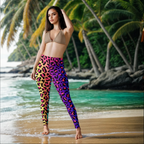 Vibrant Leopard Print Yoga Leggings