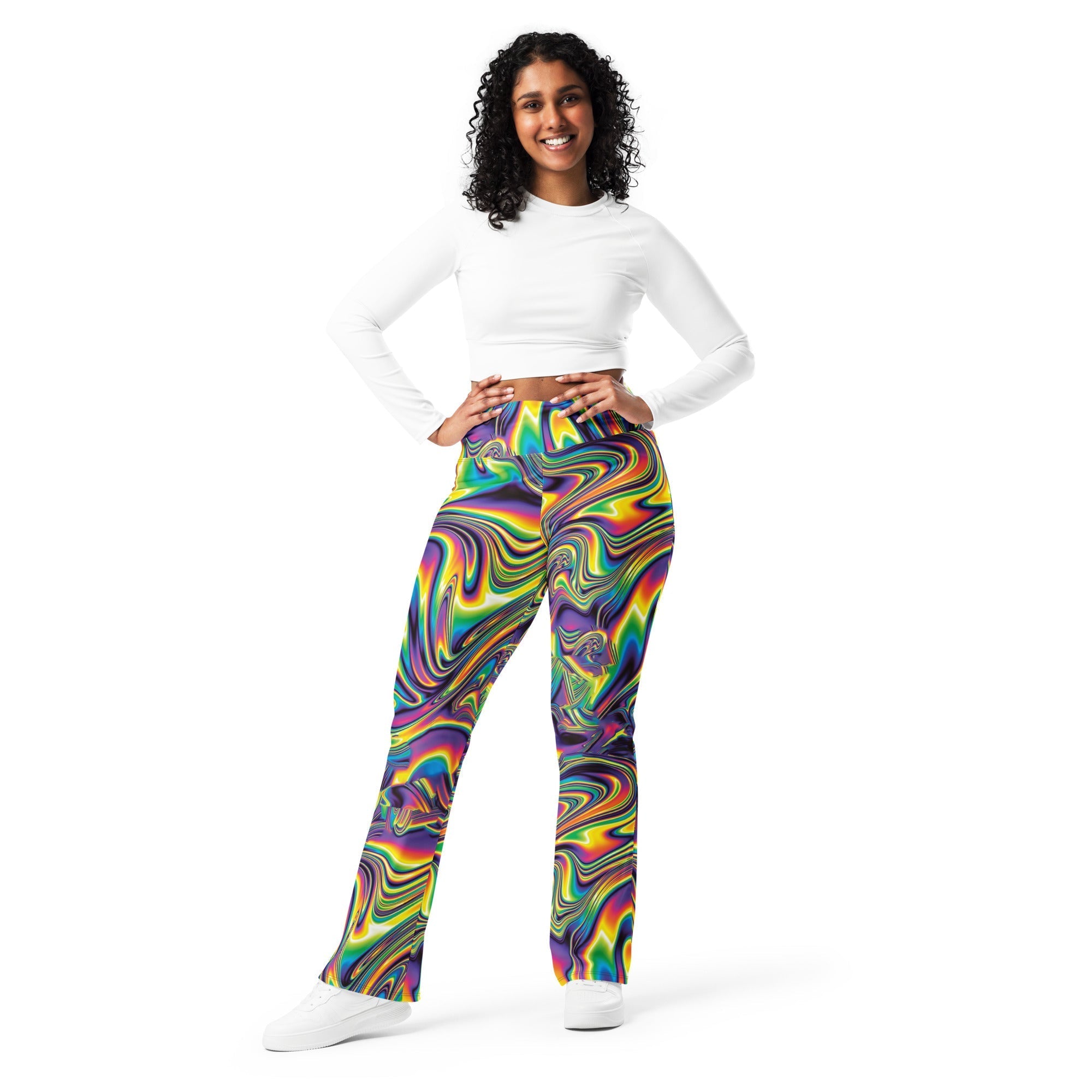 Vibrant Psychedelic Flare Leggings