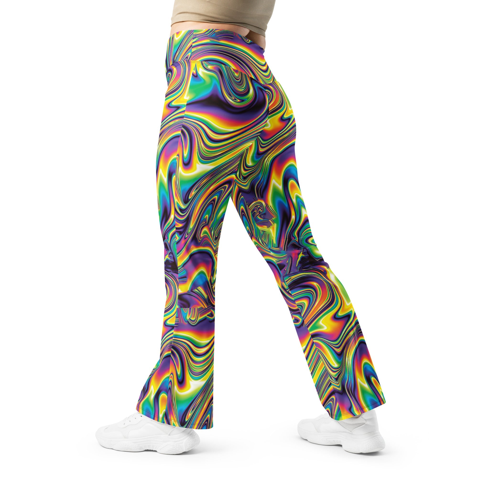 Vibrant Psychedelic Flare Leggings