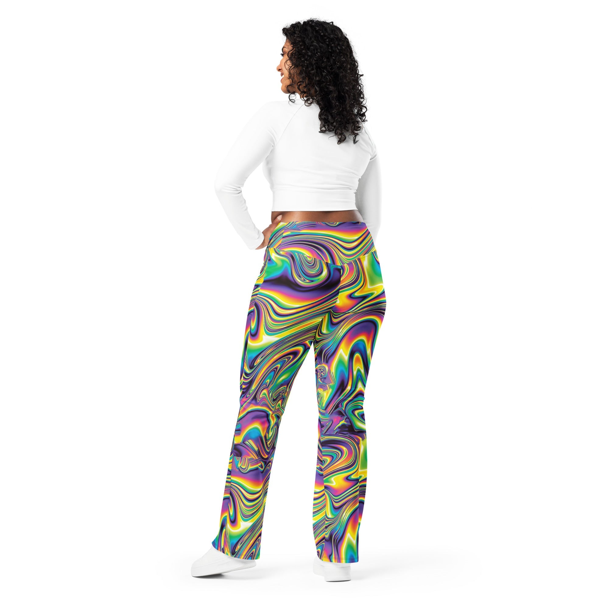 Vibrant Psychedelic Flare Leggings