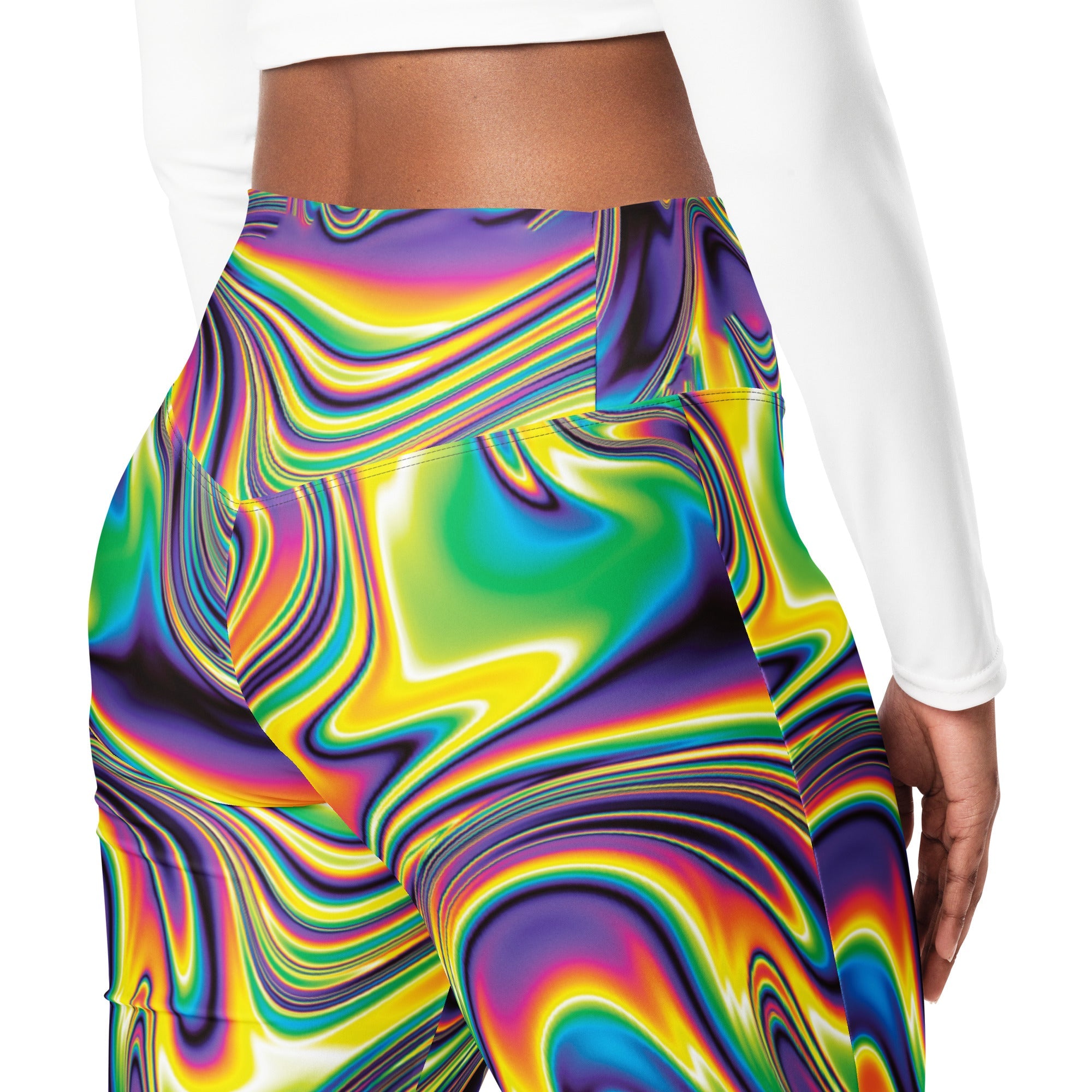 Vibrant Psychedelic Flare Leggings