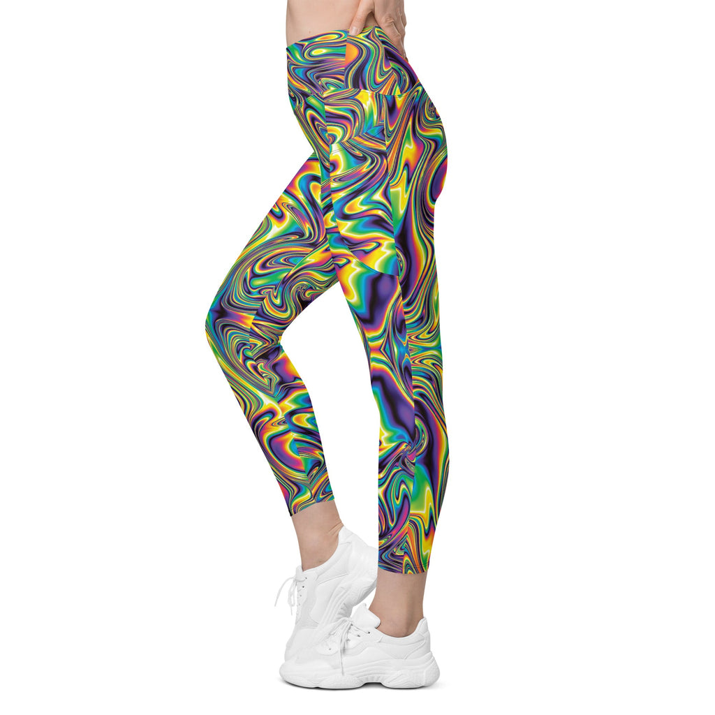 Vibrant Psychedelic Leggings with Pockets