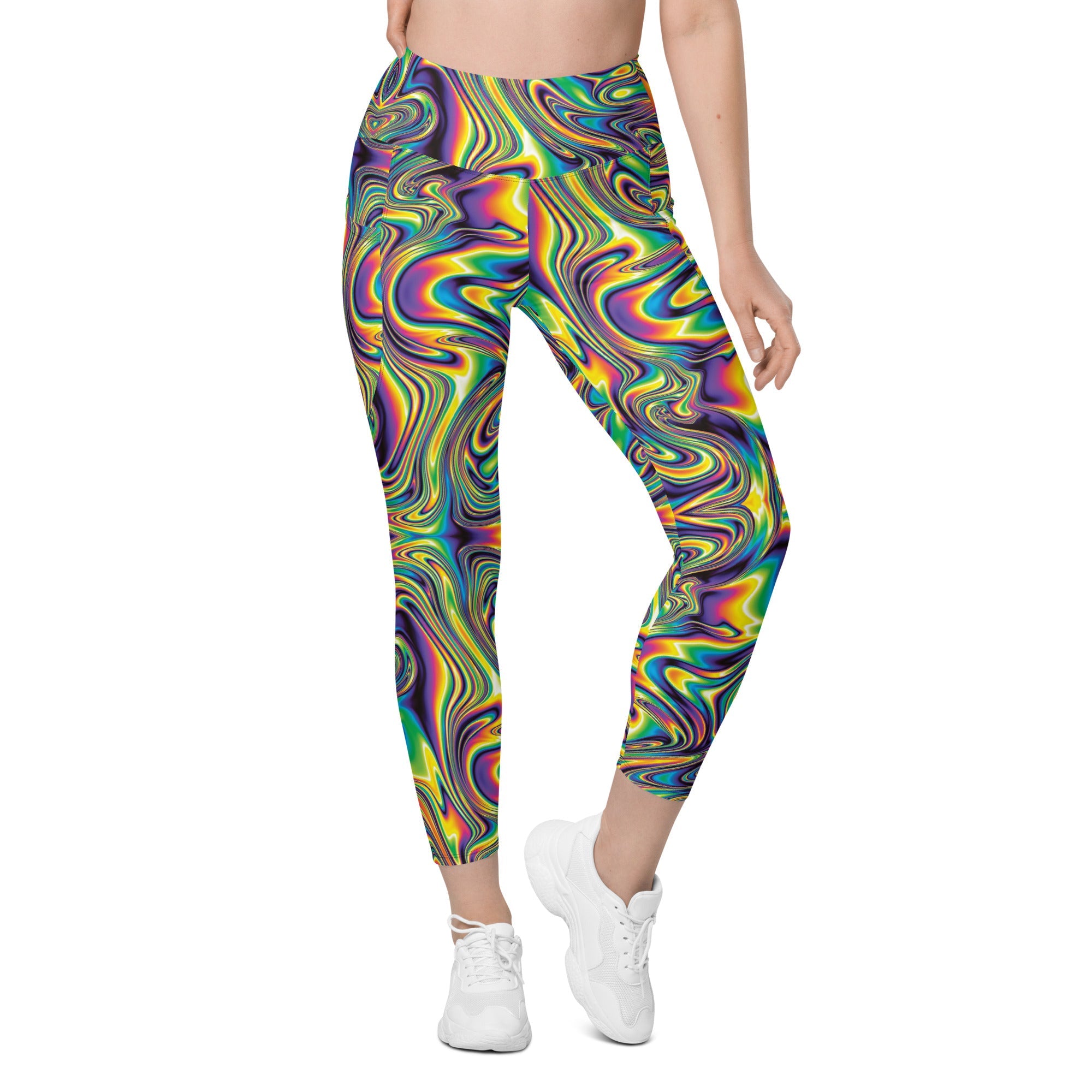Vibrant Psychedelic Leggings with Pockets