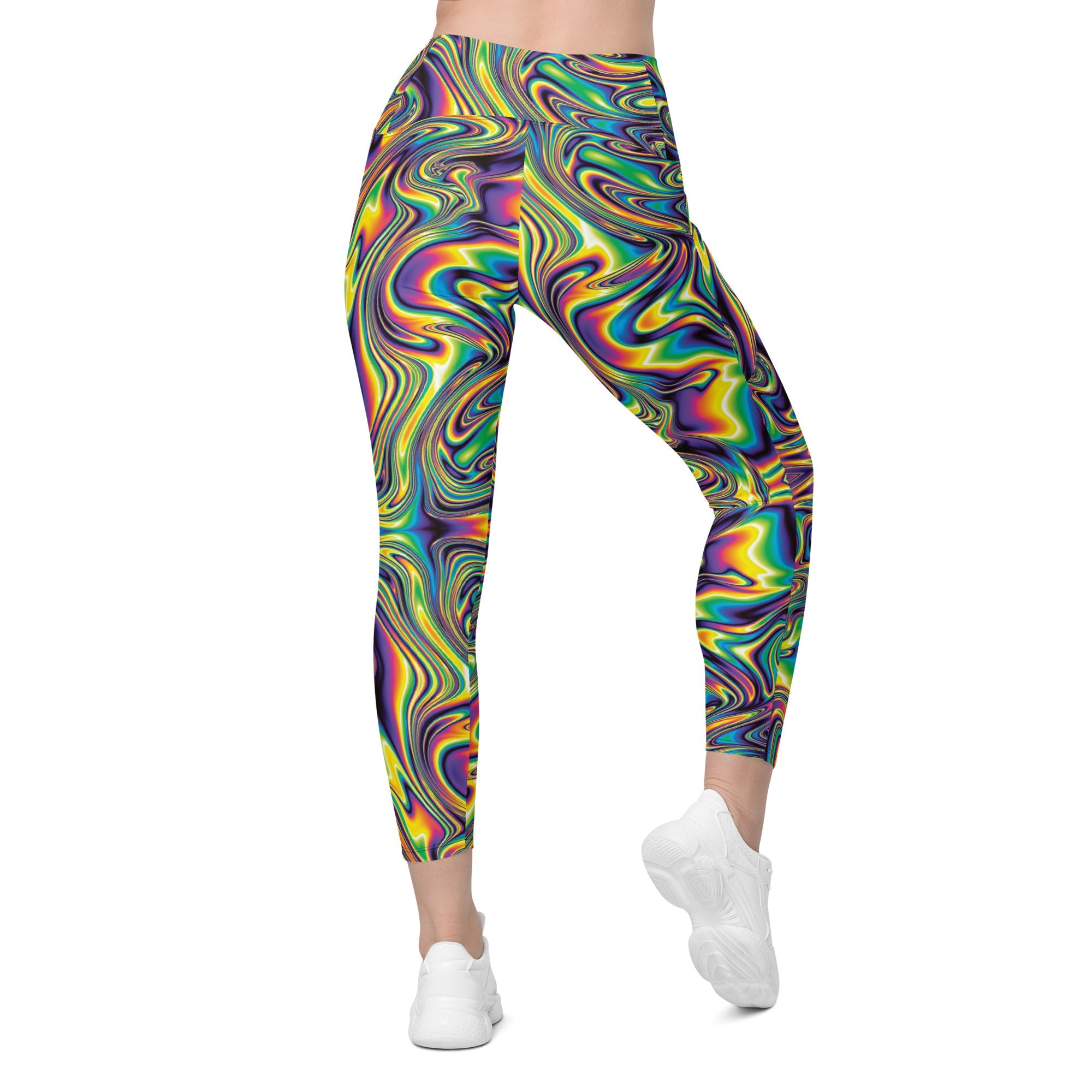 Vibrant Psychedelic Leggings with Pockets