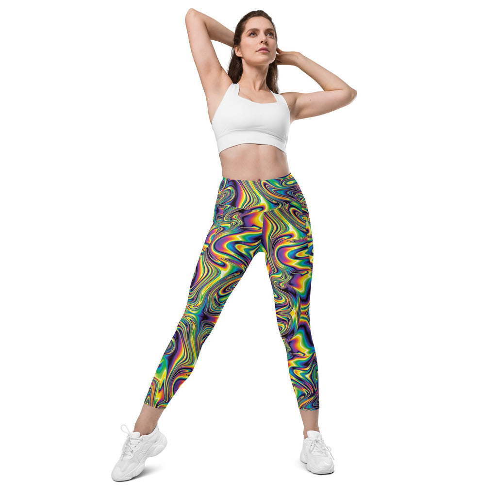 Vibrant Psychedelic Leggings with Pockets