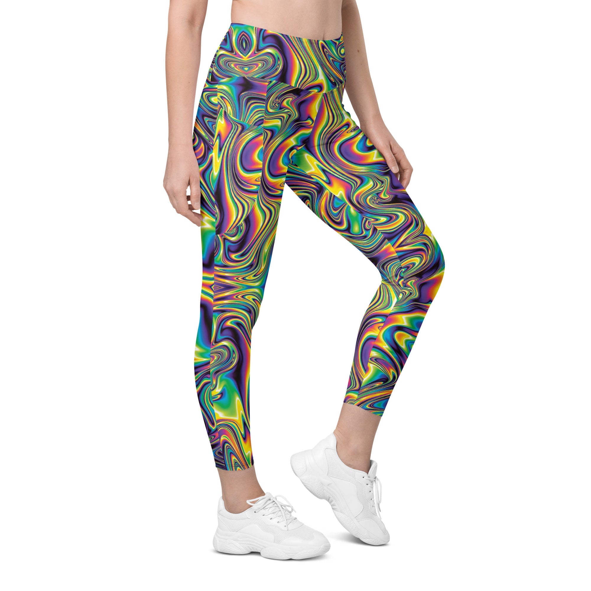 Vibrant Psychedelic Leggings with Pockets