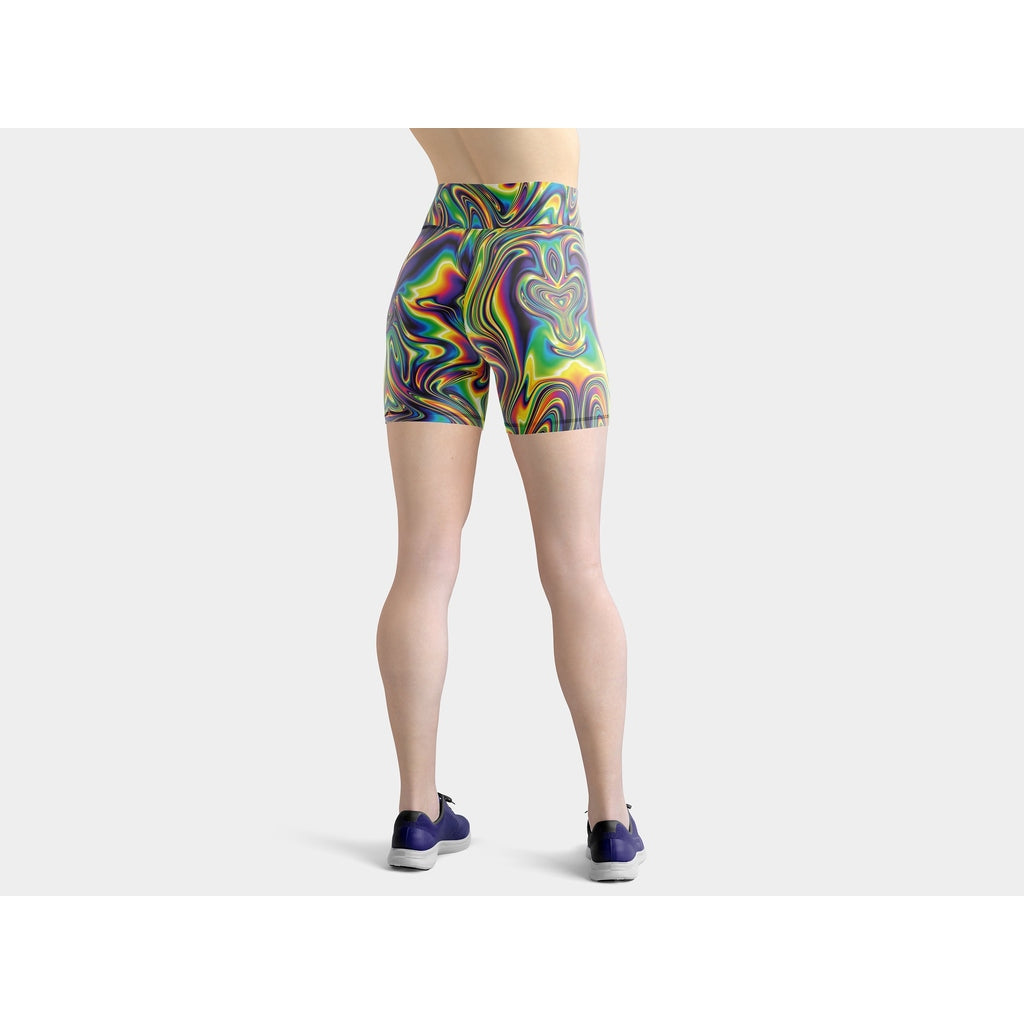Vibrant Psychedelic Yoga Shorts