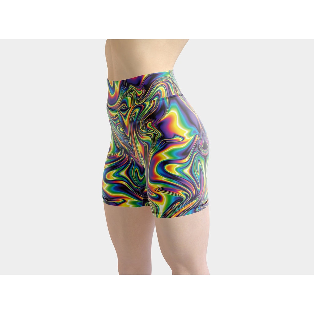 Vibrant Psychedelic Yoga Shorts