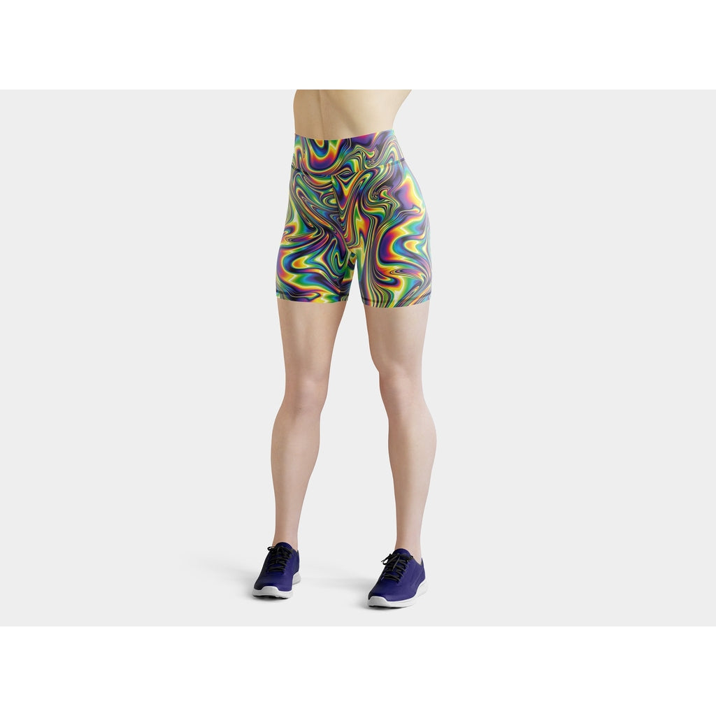 Vibrant Psychedelic Yoga Shorts
