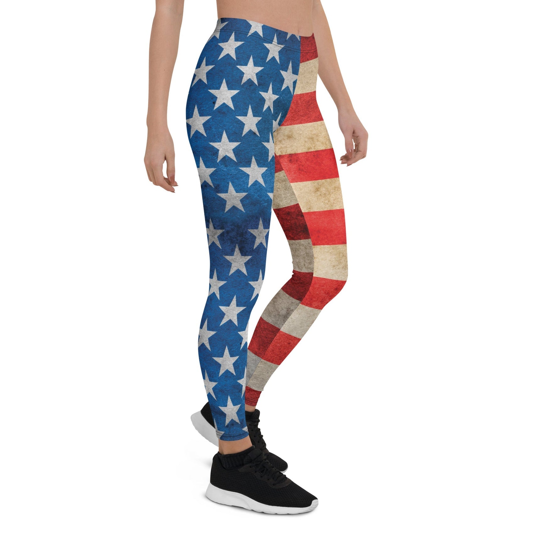 Iconic Vintage American Flag Print Leggings 