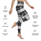 Vintage Black & White Christmas Yoga Leggings