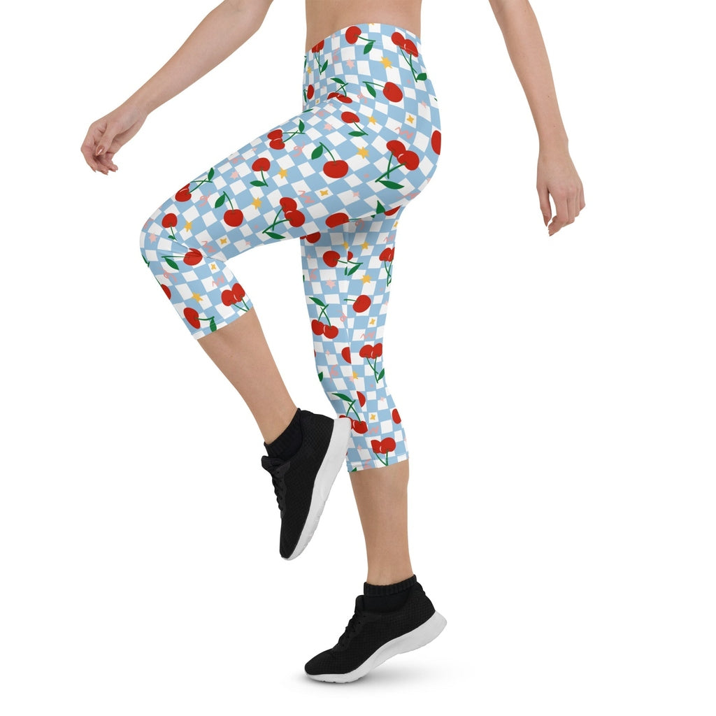 Vintage Cherry Checkered Capris