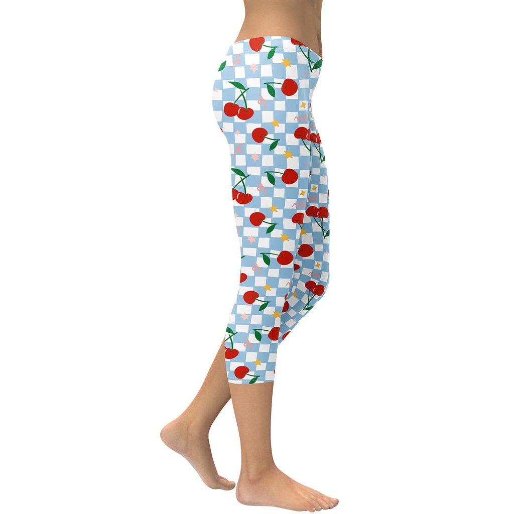 Vintage Cherry Checkered Capris
