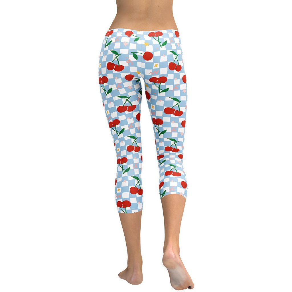 Vintage Cherry Checkered Capris