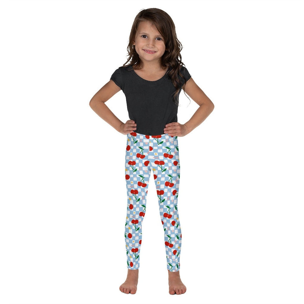 Vintage Cherry Checkered Kid's Leggings