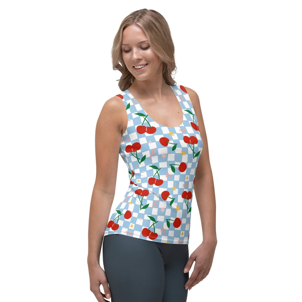 Vintage Cherry Checkered Tank Top