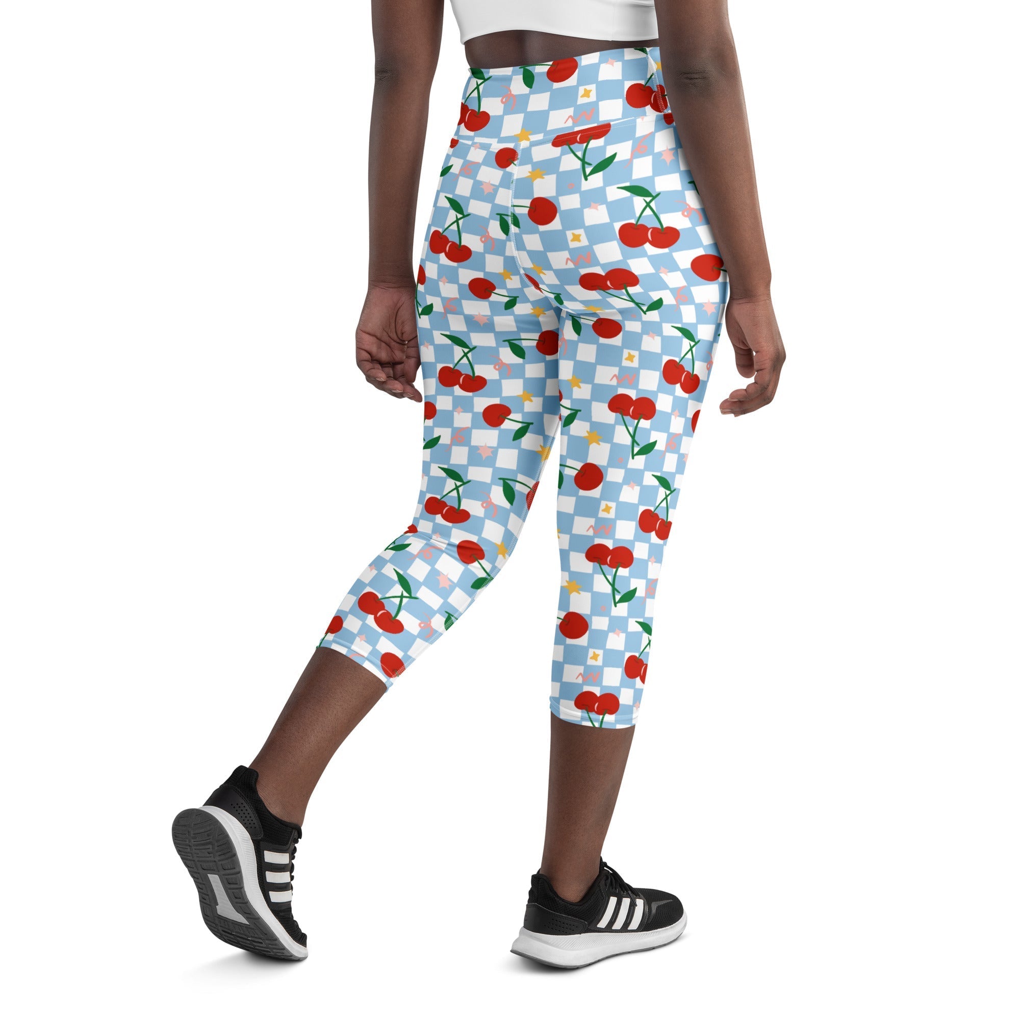 Vintage Cherry Checkered Yoga Capris