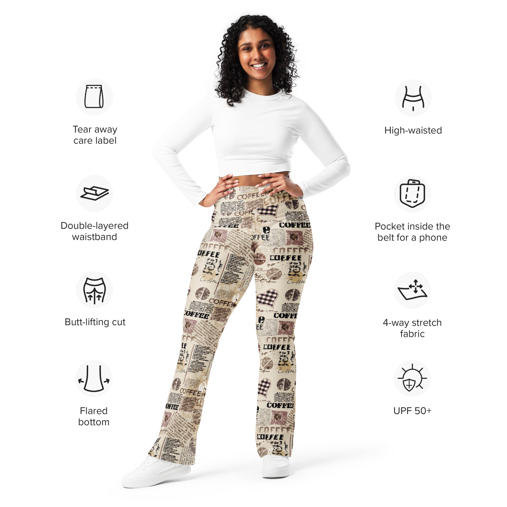 Vintage Coffee Flare Leggings