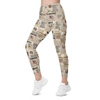 Vintage Coffee Leggings With Pockets