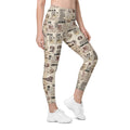 Vintage Coffee Leggings With Pockets