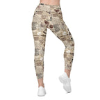 Vintage Coffee Leggings With Pockets