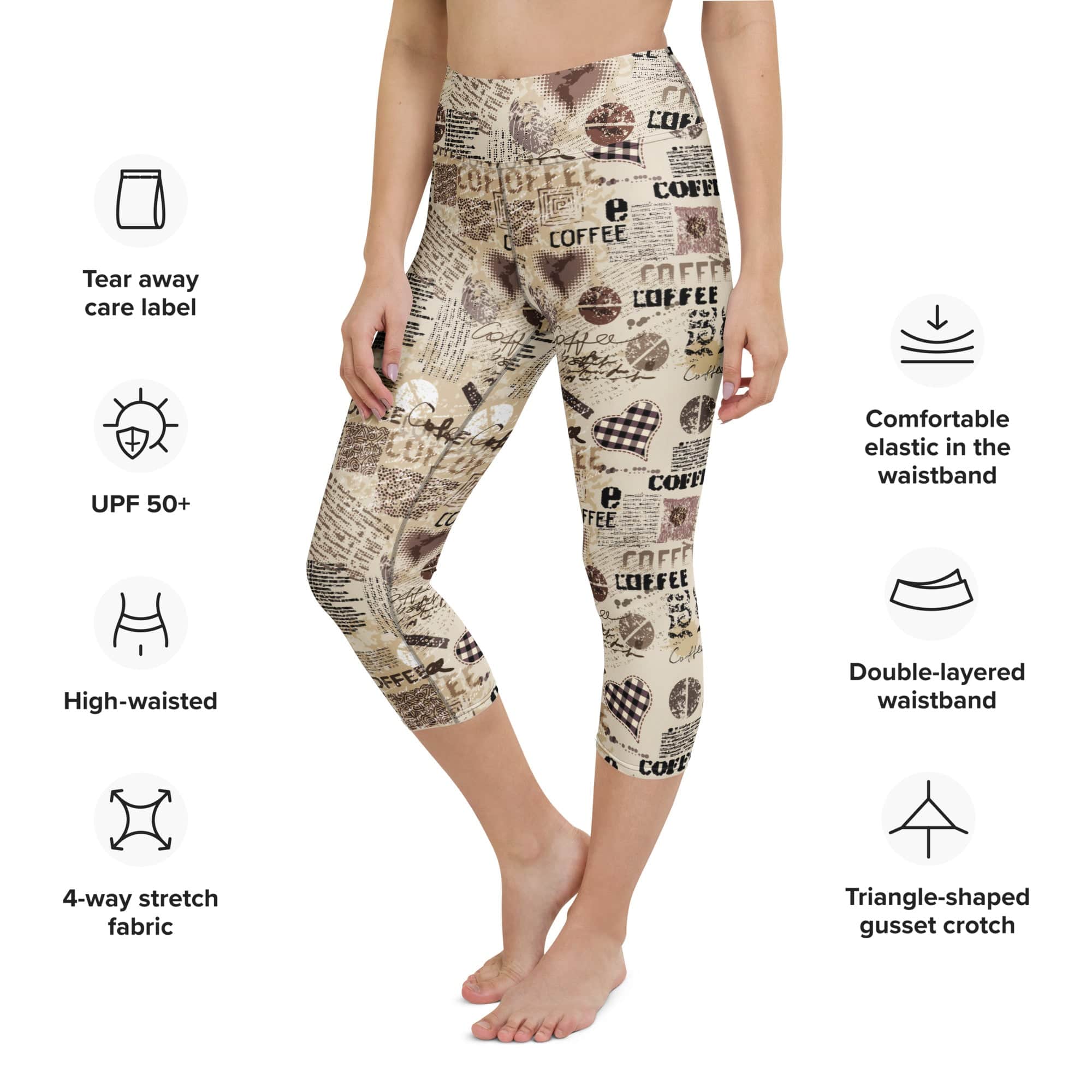 Vintage Coffee Yoga Capris