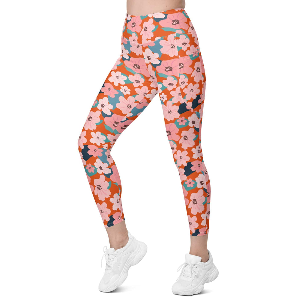 Vintage Floral Leggings With Pockets