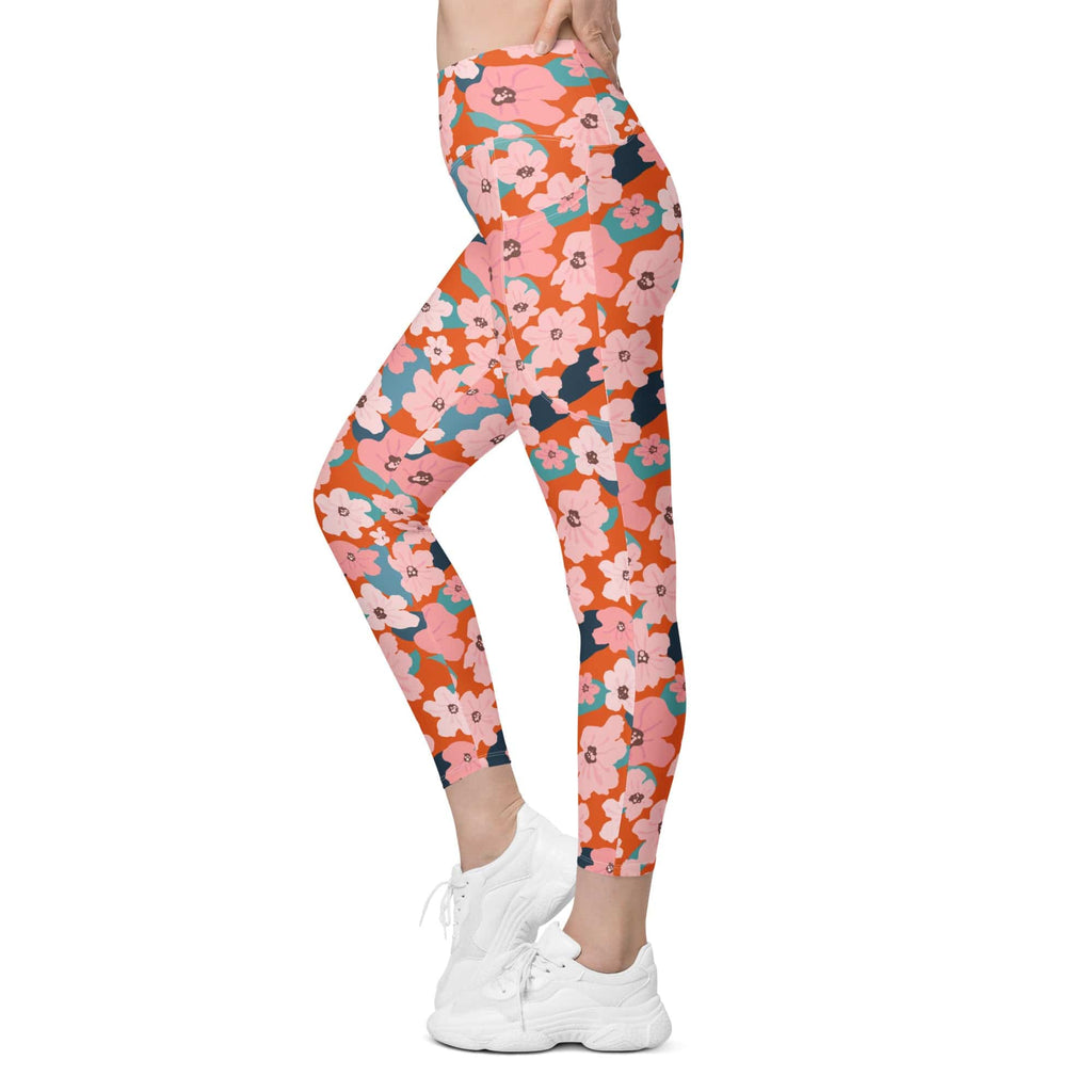 Vintage Floral Leggings With Pockets