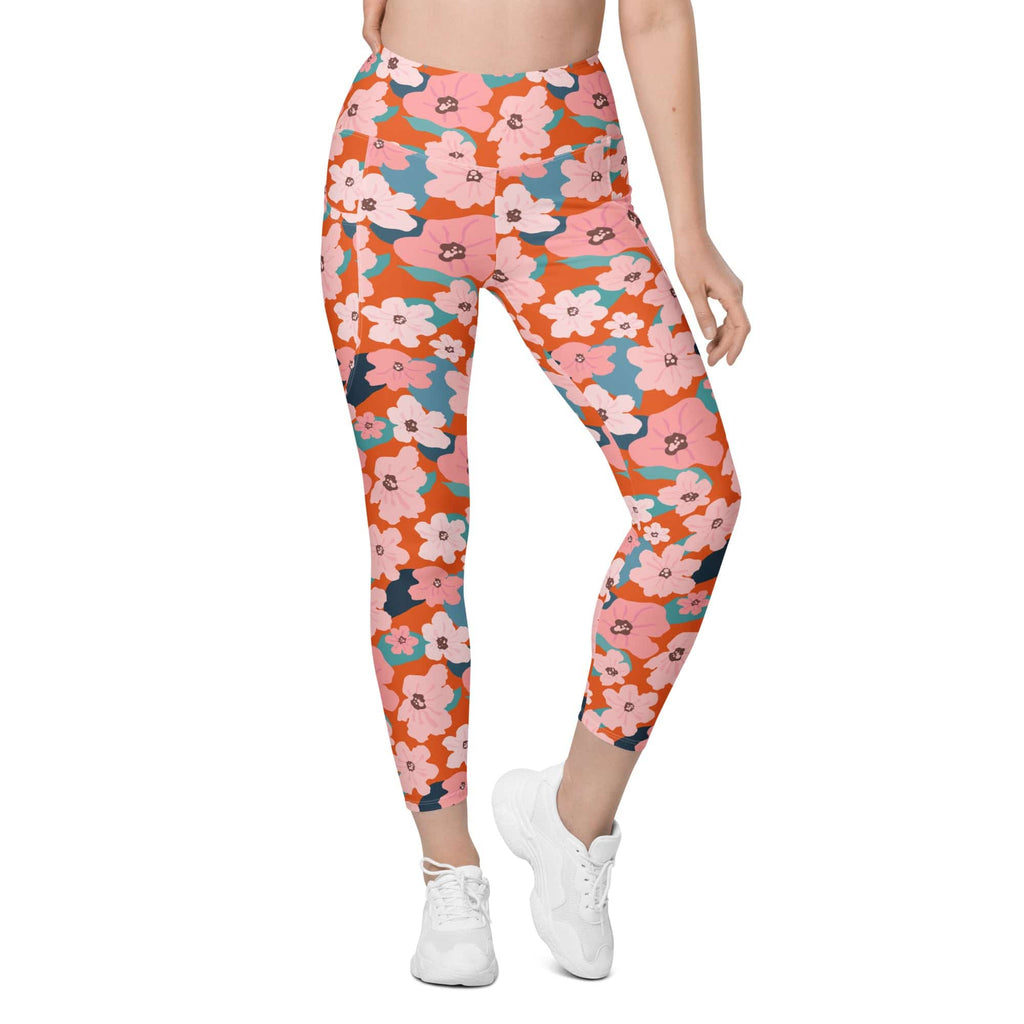 Vintage Floral Leggings With Pockets