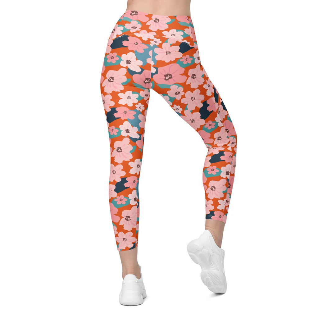 Vintage Floral Leggings With Pockets