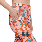 Vintage Floral Leggings With Pockets